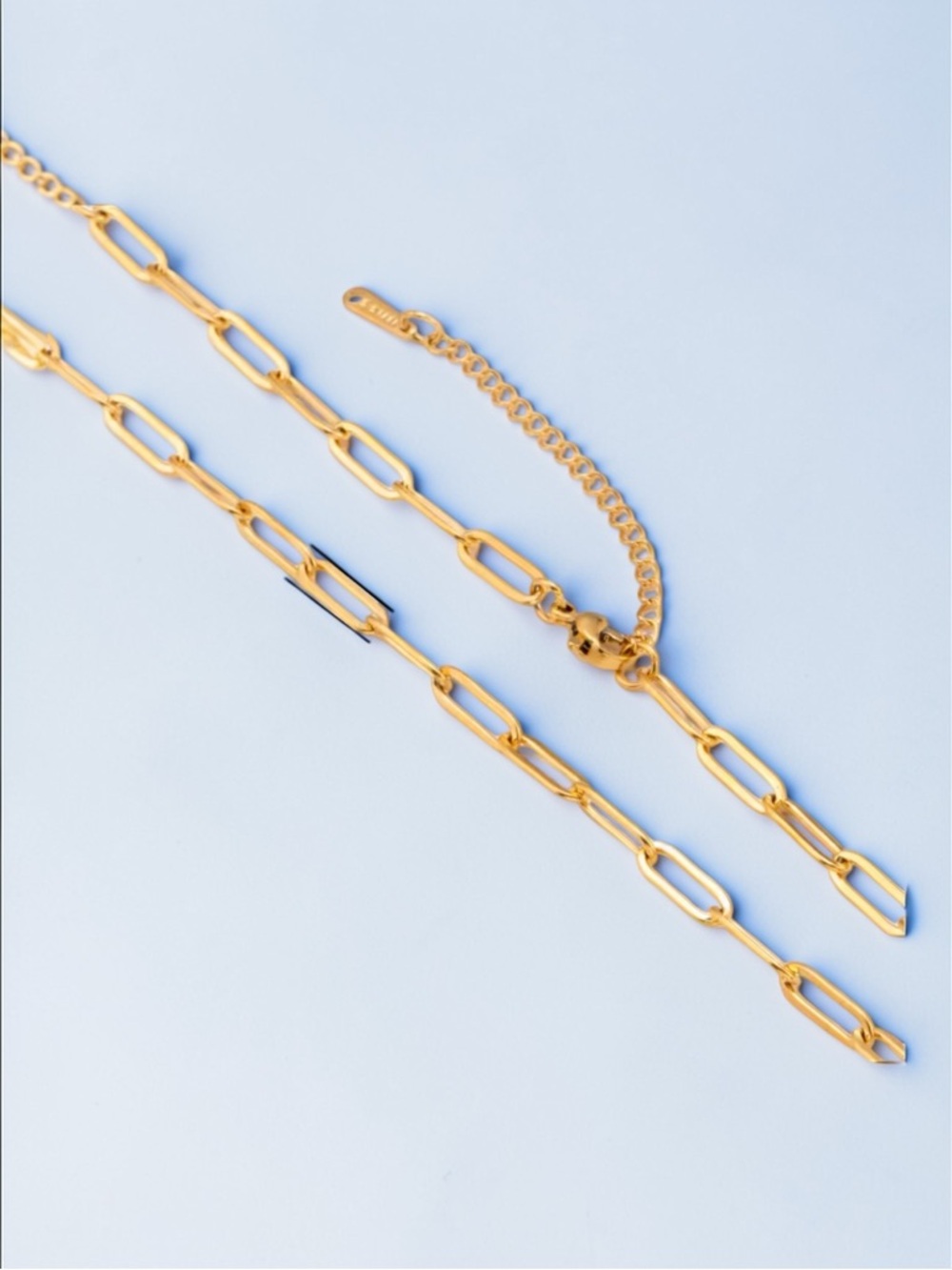 NWT Lucky paperclip 18k gold dipped over stainless steel necklace. 18”